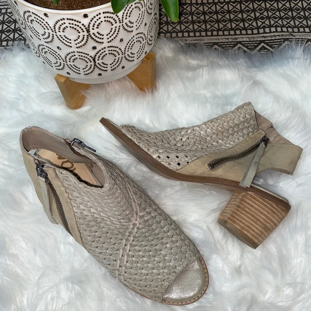 Sam‎ Edelman Cooper woven peep toe sandals